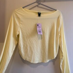 Cropped wide neck long sleeve